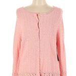 Kate Hill  Blush Pink Knit Lightweight Button Down Cardigan Sweater Size L NWT Photo 0