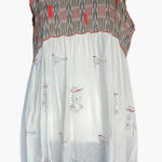 Ivy Jane Ivy‎ Jane Red and White Embroidered Bird Blouse Sz S Photo 0