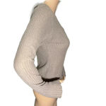 Kendall + Kylie Women's Button Front Long Sleeve Top Knit Beige Small Photo 5