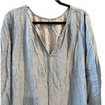 Old Navy Women's 2XL Blue Chambray V-Neck Long Sleeve Blouse Photo 4