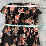 No Boundaries NOBO Black Pink Floral Strapless Maxi Dress Small Photo 6