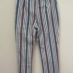 Free People  Striped Linen Cotton Blend Cropped Pant Size 0 Photo 4
