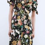 ZARA Floral Print Poplin Midi Dress Photo 1
