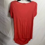 One World  Coral Drape Neck Short Sleeve Top, Ruched Photo 1