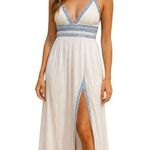 Soiéblu Soieblu White Maxi Dress with Blue Accents summer spaghetti strap Photo 1
