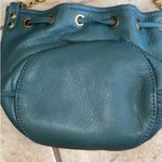 Vintage HOBO SMALL BUCKET CROSSBODY PURSE Dark Green Genuine Leather Photo 2