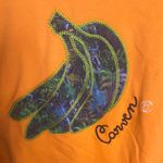 Carven Papaya Orange Banana Embroidered Cotton Molleton Size Small Photo 3