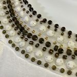 AGB Cream Crepe Sleeveless Beaded Neckline V Photo 4