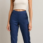 Veronica Beard  Silk Blend Cuffed Jogger Blue- Size 0 Photo 0