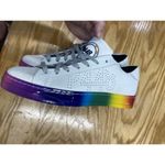 P448 Sneakers Women 8.5 White Leather Lace Up Low Top Running Athletic Shoes S28 Photo 3