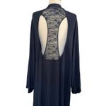 SAVAGE X Fenty Black Lace Cut Out Silky Robe Bedroom Boudoir Sexy Size M/L Photo 9