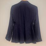 Antonio Melani Navy Linen One Button Fitted Shape Blazer Size 6 Photo 6
