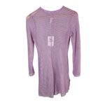 Becca  Mesh Scoop Neck Long Sleeve Metallic Beach Coverup Dress Small Photo 1