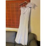 Selfie Leslie  FOR LOVERS FEATHER TRIM SEQUIN MAXI DRESS WHITE NWT Photo 7