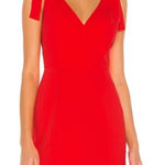 Amanda Uprichard Allora Red Bow Shoulder Mini Dress Medium NWT Cocktail Party Photo 0