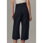 Anthropologie Linen Shirt Tie Capri Pants black size 8 NWT Photo 1