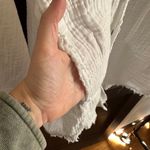 Natural Life  | Oversized  White Gauze Raw Hem Shirt Swim Cover Up | XL Photo 4