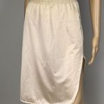 Vintage Lorraine Half Slip Size Small Beige High Slits Lace Nylon Stretch Lace Photo 1