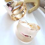 ZARA New!  Bright Golden Hoop Earrings Photo 6