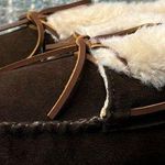 Minnetonka Women's Chrissy Lined Bootie Slippers in Chocolate Suede Photo 1