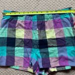 SO  High Waisted Colorful Plaid Flannel Loungewear PJ Mini Shirts Medium Photo 4