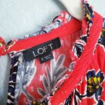 Loft  Red Floral Island Party Halter Romper Photo 5