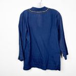 Lilly Pulitzer | 100% Linen Navy Blue Tassel Amelia Island Tunic Top Sz. Medium Photo 2