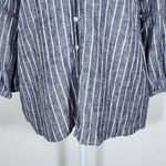 Old Navy  Navy and White Stripe Linen Button-up Top NWT Size Small Photo 3