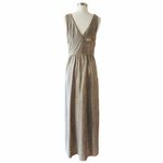 ADDISON EVENING Gold Gown Glitter Metallic Dress Sleeveless V Photo 4