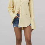 Rag and Bone  Diana Poplin button down shirt yellow beach cotton‎ Photo 0
