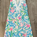 Lilly Pulitzer XS Harper Shift Dress in Coral Bay Reef Print Casual Sleeveless Photo 0
