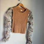Anthropologie Maeve Contrast-Sleeve Knit Sweater XS Photo 1