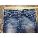 BKE Tenley Crop Capri Jeans Medium Wash Low Rise Stretch Bling Pockets Women 29 Photo 6