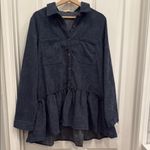 easel  corduroy ruffle button down tunic dress Photo 1
