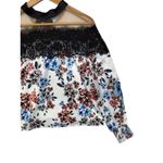 NBD NWT  Floral Lace Illusion Neck Long Sleeve Blouse Top Women Size S Photo 4