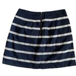 Loft Striped Mini Skirt Sz 6 Pockets Navy Blue Nautical Preppy Photo 1