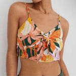 Aerie  Tropical Floral Tie Front Crop Top Photo 0