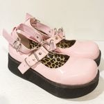 Demonia ‎ Size 12 Baby Pink Patent SPRITE-02 Platform Heart Buckle Shoes Photo 3