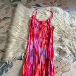 RUMORED Vintage Slip Maxi Dress In Watercolor Pansy Pink Size L Photo 7