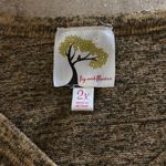 Fig and Flower Floral Embroidered Tie Front Long Sleeve Sweater Top Size 2X Gold Photo 2