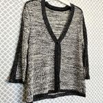 JM Collection Black & White Boucle Knit Cardigan, M Photo 3