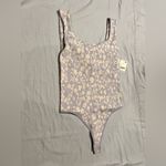 Free People  Women's Printed Clean Lines Thong Bodysuit, Lilac Combo, XS-S Photo 4