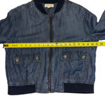 Cloth & Stone  Women's Chambray Bomber Jacket‎ Lightweight Size L Photo 5