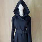 American Vintage Vintage Gaston Jaunet Paris Black Wool Hooded Pullover Dress‎ 38 US 8 France 80s Photo 1