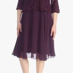 Alex Evenings Women's Tea Length Sequin Mock Dress Photo 1