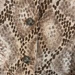 Leslie Fay  Tan Snakeskin Print‎ Button Front Midi Dress Size 8 Photo 4
