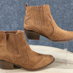 Mossimo Supply Co Boots Womens 6.5 Western Ankle Bootie Brown Faux Suede Heels Photo 0