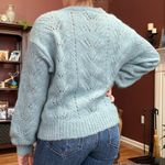 American Eagle pointelle knit puff-sleeve sweater Photo 1