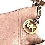 Michael Kors  Anita Pink Nude Pebbled Leather Silver Hobo Shoulder Crossbody Bag Photo 4