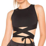 Free People Movement  Aerial Tie Wrap Crop Top Black  Photo 0